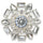 25mm Silver Rhinestone Cluster Button, Geometric Crystal Design, Sparkling Accent - FBTN240 - Silver / 25mm 