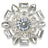 25mm Silver Rhinestone Cluster Button, Geometric Crystal Design, Sparkling Accent - FBTN240 - Silver / 25mm 