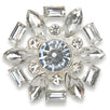 25mm Silver Rhinestone Cluster Button, Geometric Crystal Design, Sparkling Accent - FBTN240 - Silver / 25mm 