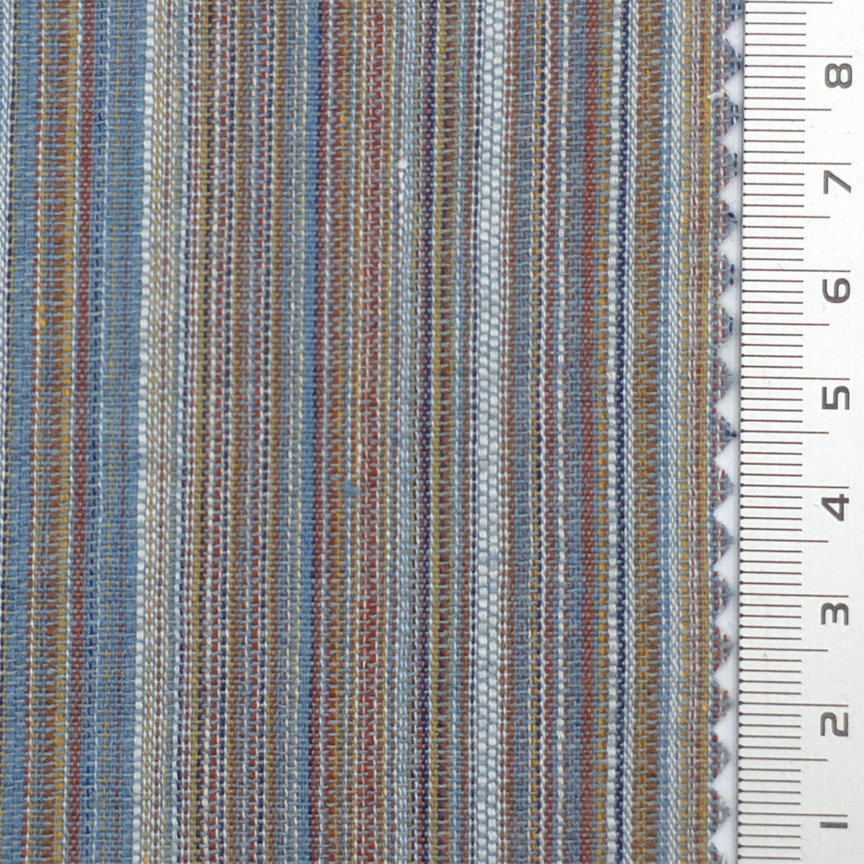 Denim Blue Textured Stripe Cotton Woven Fabric - FAB1825