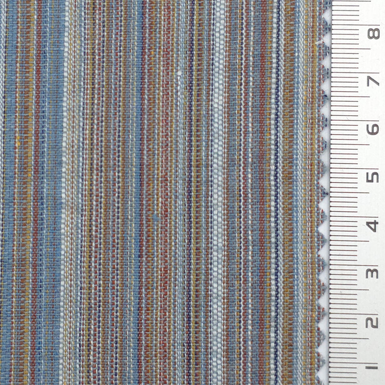 1.Denim Blue-2.Burnt Sienna-3.Sand Beige-4.Brick Red-5.Olive Green - Textured Stripe Cotton Woven Fabric - FAB 1825
