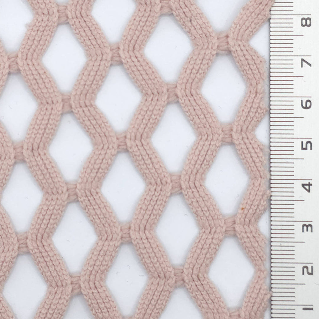 1.Pink-2.White-3.Light Blue-4.Beige-5.Khaki - Airy Zigzag Mesh Poly Knit Fabric - FAB 1849
