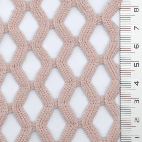Pink Airy Zigzag Mesh Poly Knit Fabric - FAB1849