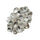 Large Crystal Petal Button, 28mm, Clear Rhinestones, Bridal & Fashion - FBTN249 - Silver / 28mm 