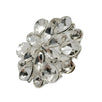 Large Crystal Petal Button, 28mm, Clear Rhinestones, Bridal & Fashion - FBTN249 - Silver / 28mm 