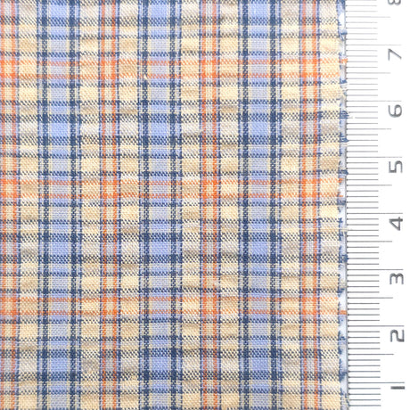 Pale Blue - Plaid Cotton Woven Fabric - FAB1862