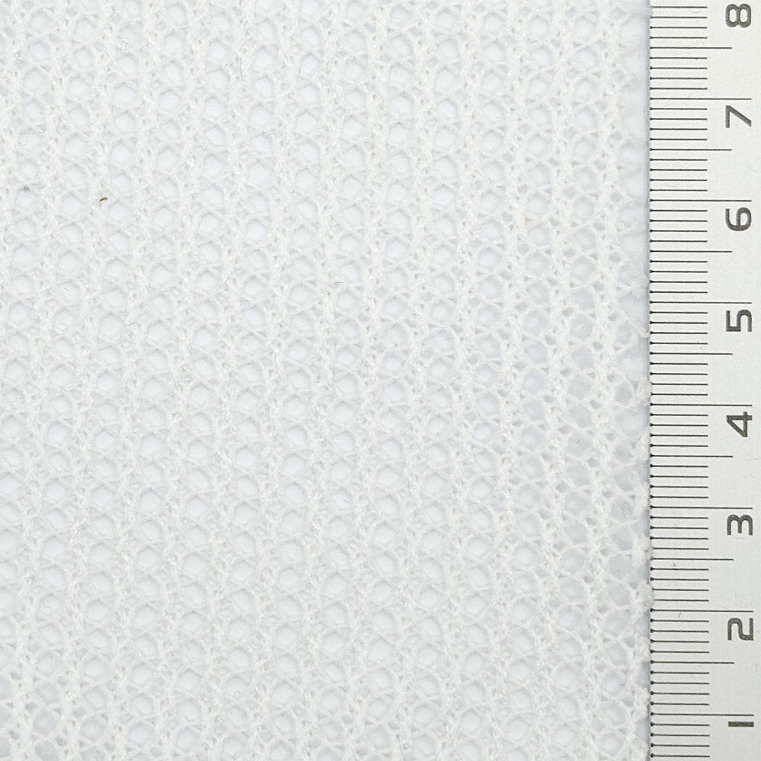 1.White-2.Ivory-3.Mint Green-4.Navy-5.Black - Stripe Mesh Polyester Knit Fabric - FAB 1801