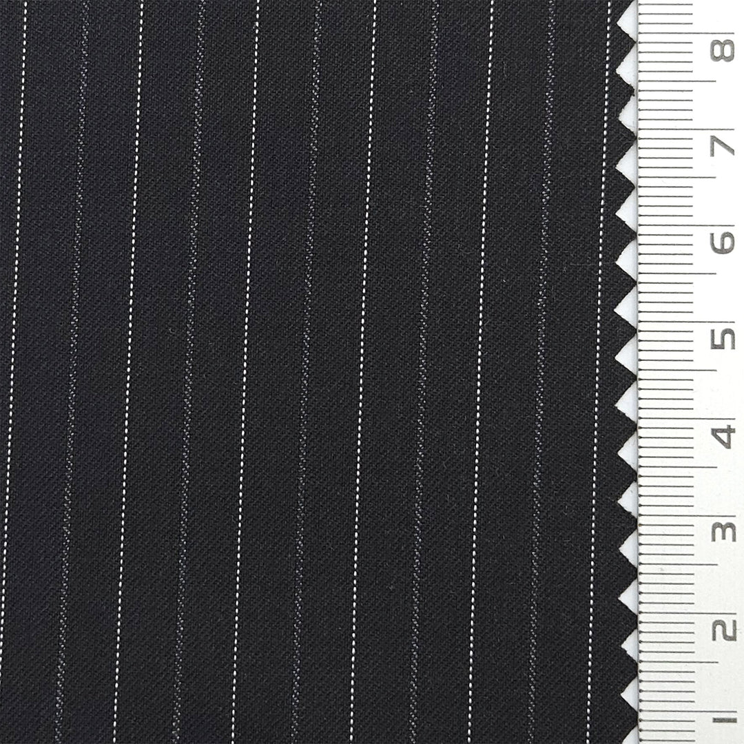 1.Black-2.Light gray-3.Beige-4.Slate Gray-5.Navy blue - Pencil Stripe Plain Rayon Spandex Polyester Woven Fabric - FAB 1782