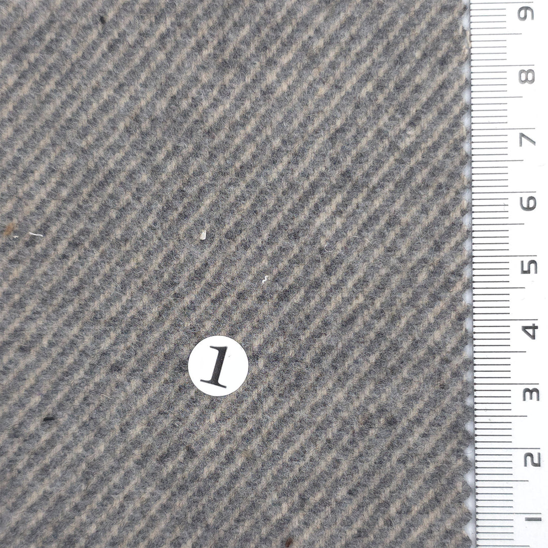 1: Warm Gray-2: Charcoal Gray-3: Charcoal Gray-4: Light Brown-5: Dark Brown - Herringbone Twill Poly Rayon Wool Span Woven Fabric - FAB 1872