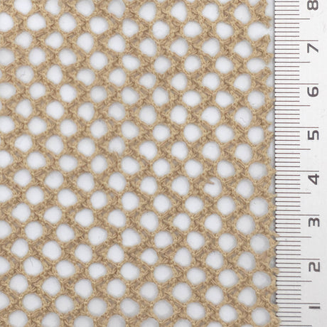 Tan Mesh Poly Cotton Knit Fabric - FAB1850