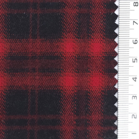 1: Dark Red-2: Navy Blue-3: Charcoal Gray-4: Dark Purple-5: Olive Green - Heavyweight Brushed Tartan Plaid Poly Rayon Span Twill Woven Fabric - FAB 1923