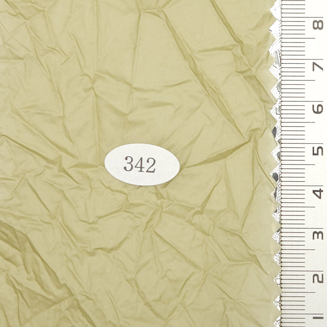 1.Sorrell Brown-2.Coral Leaf-3.Moon Mist-4.Spring Rain-5.N/A - Solid Plain Wrinkle Recycled Nylon Woven Fabric - FAB 1706