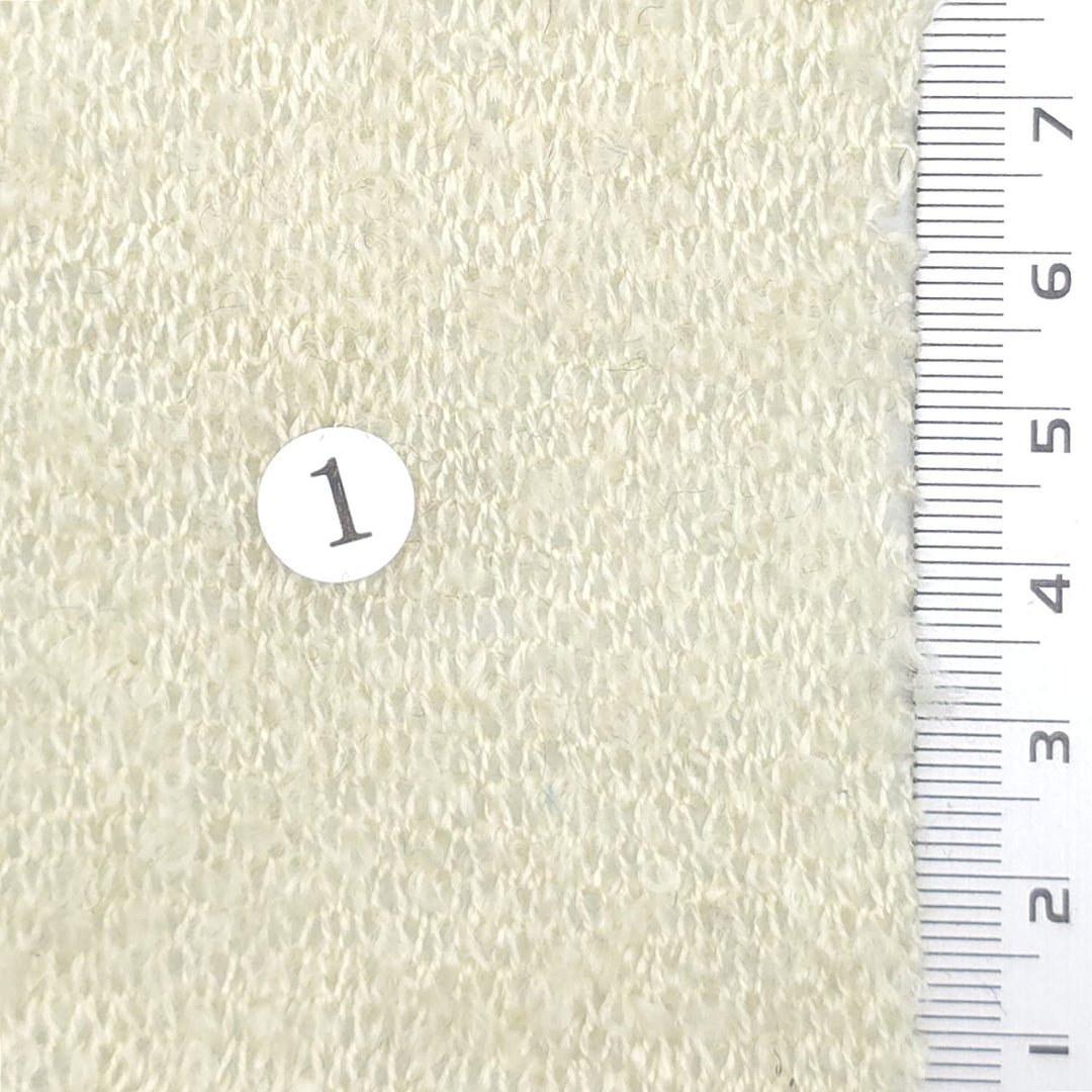 Boucle Acrylic Nylon Wool Knit Fabric - FAB1974 - Ivory