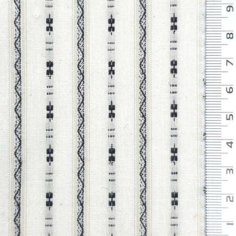 1: Black-2: Red-3: Blue-4: Tan-Swatch - Lightweight Textured Dobby Geometric Stripe Cotton Woven Fabric - FAB 1924