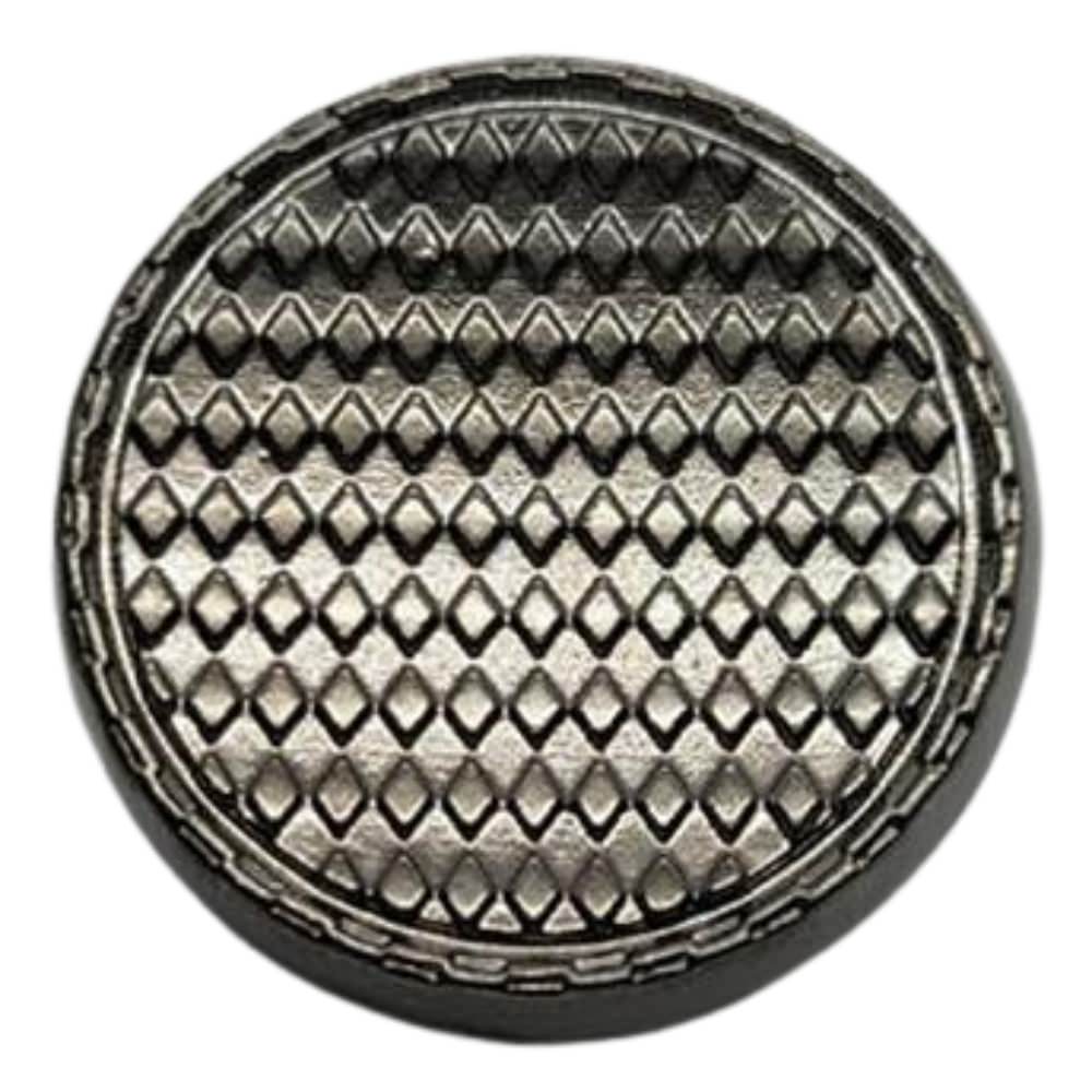 Nickel / 15mm-Nickel / 18mm-Nickel / 21mm-Nickel / 23mm-Nickel / 25mm - Textured Black Nickel Button, Checker Plate Design, 15~25mm, Cast Metal, Apparel & Craft - FBTN275