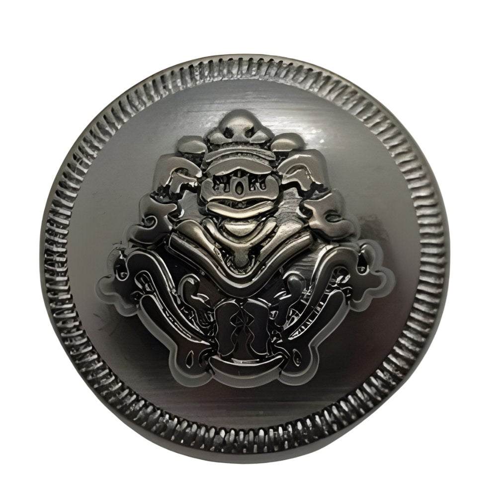Nickel / 15mm-Nickel / 18mm-Nickel / 21mm-Nickel / 23mm-Nickel / 25mm - Ornate Black Nickel Button, Winged Design, 15~25mm, Cast Metal, Apparel & Craft - FBTN273