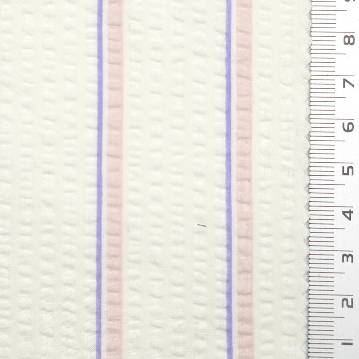 Lavender Pink & Soft Lilac Stripe Textured Cotton Woven Fabric - FAB1829