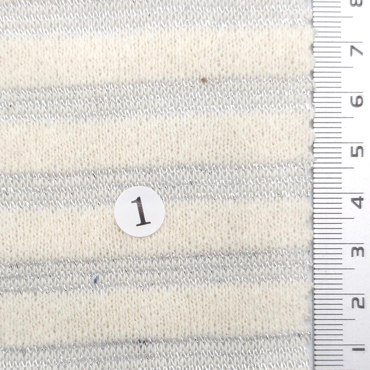 Light Gray - Metallic Stripe Knit Acry Metal Fabric - FAB1858