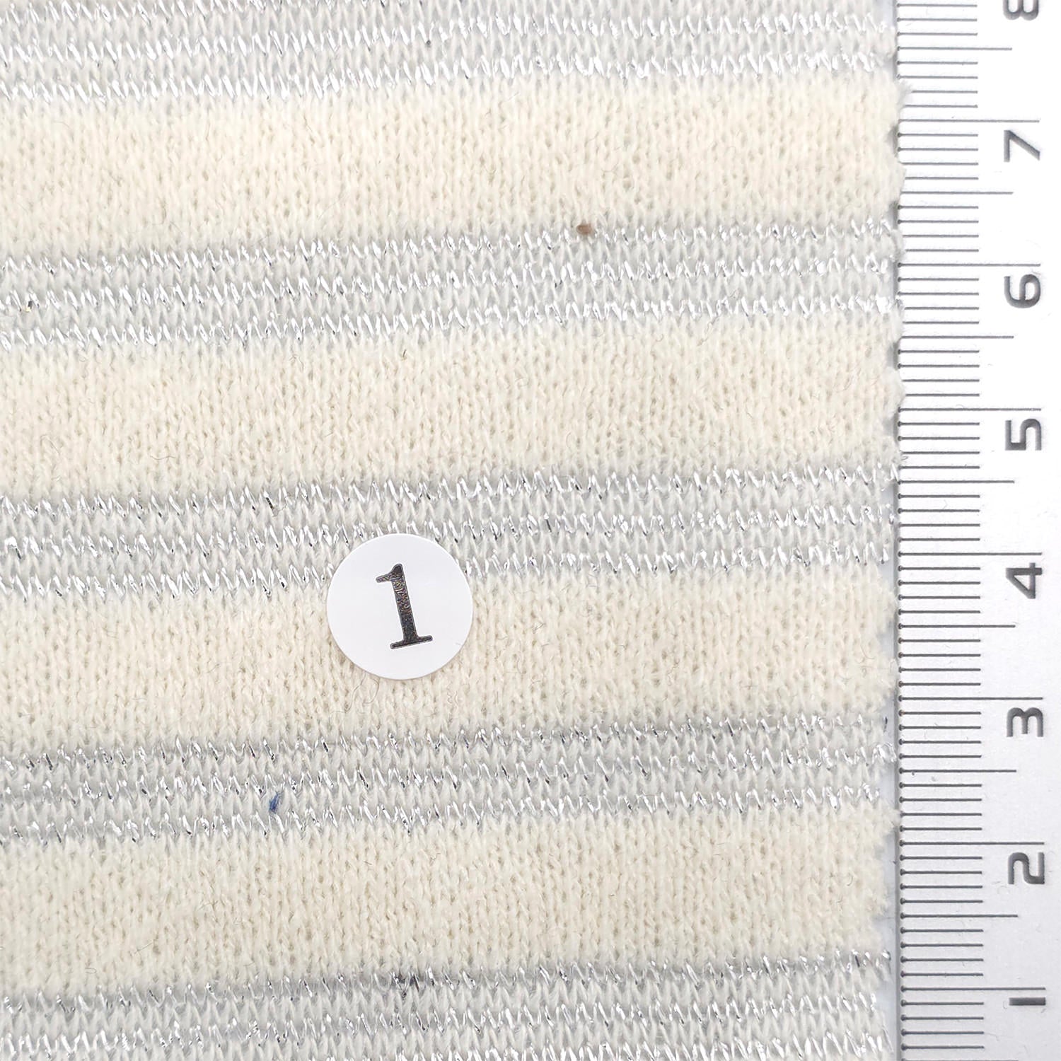 1: Light Gray-2: Light Pink-3: Light Blue-4: Warm Gray-5: Dark Brown - Metallic Stripe Knit Acry Metal Fabric - FAB 1858