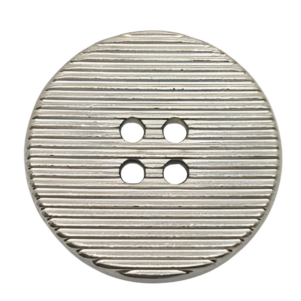 Nickel / 10mm-Nickel / 11mm-Nickel / 13mm-Nickel / 15mm-Nickel / 18mm - Textured Black Nickel Button, Ribbed Design, 10~21mm, Cast Metal, Apparel & Craft - FBTN282
