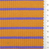 Stripe Rib YarnDyed Rayon Spandex Knit Fabric - FAB1778 - 1.Orange-2.Teal-3.Pink 