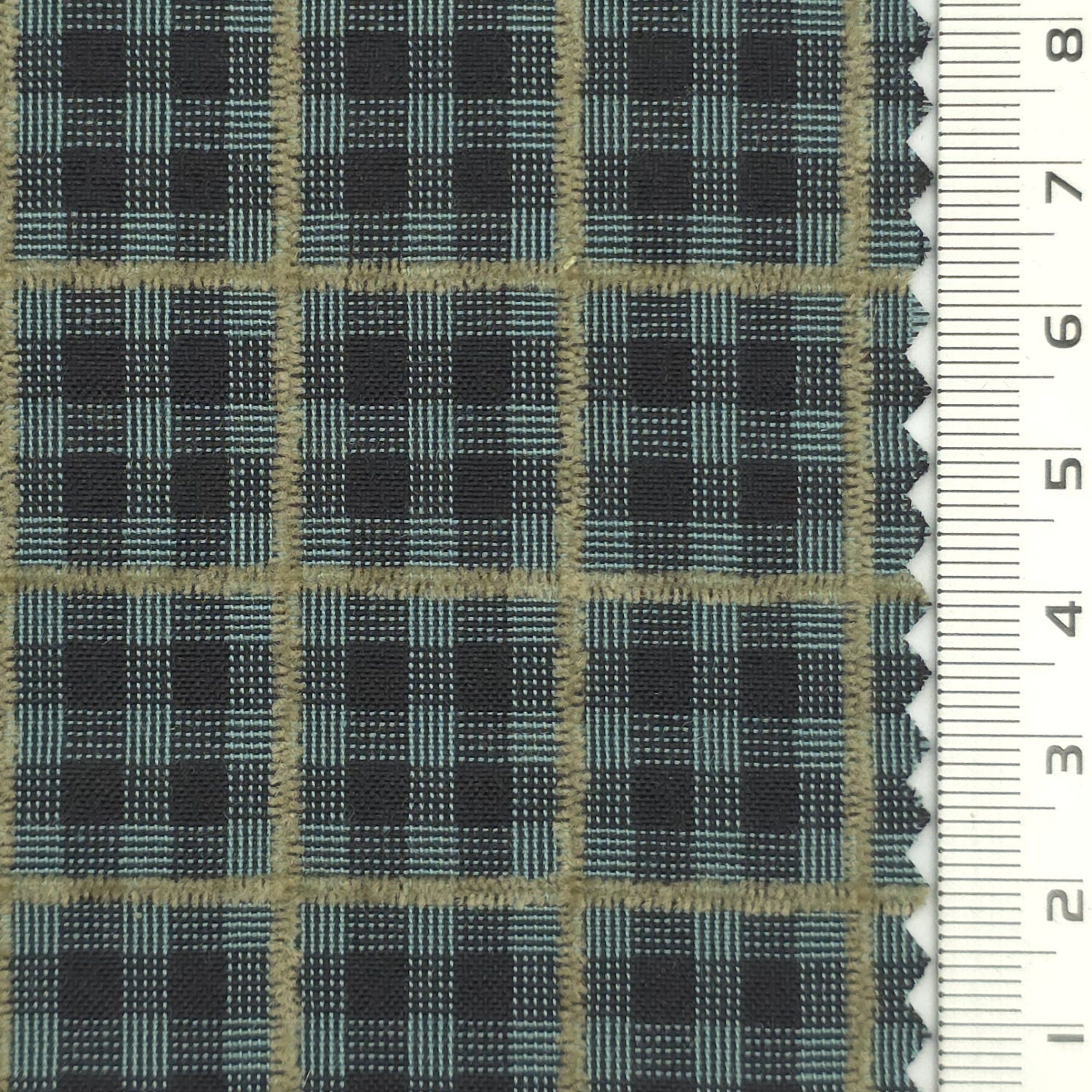 Dark Charcoal - Textured Lightweight Embroidered Plaid Poly Cotton Shirting Woven Fabric - FAB 1935