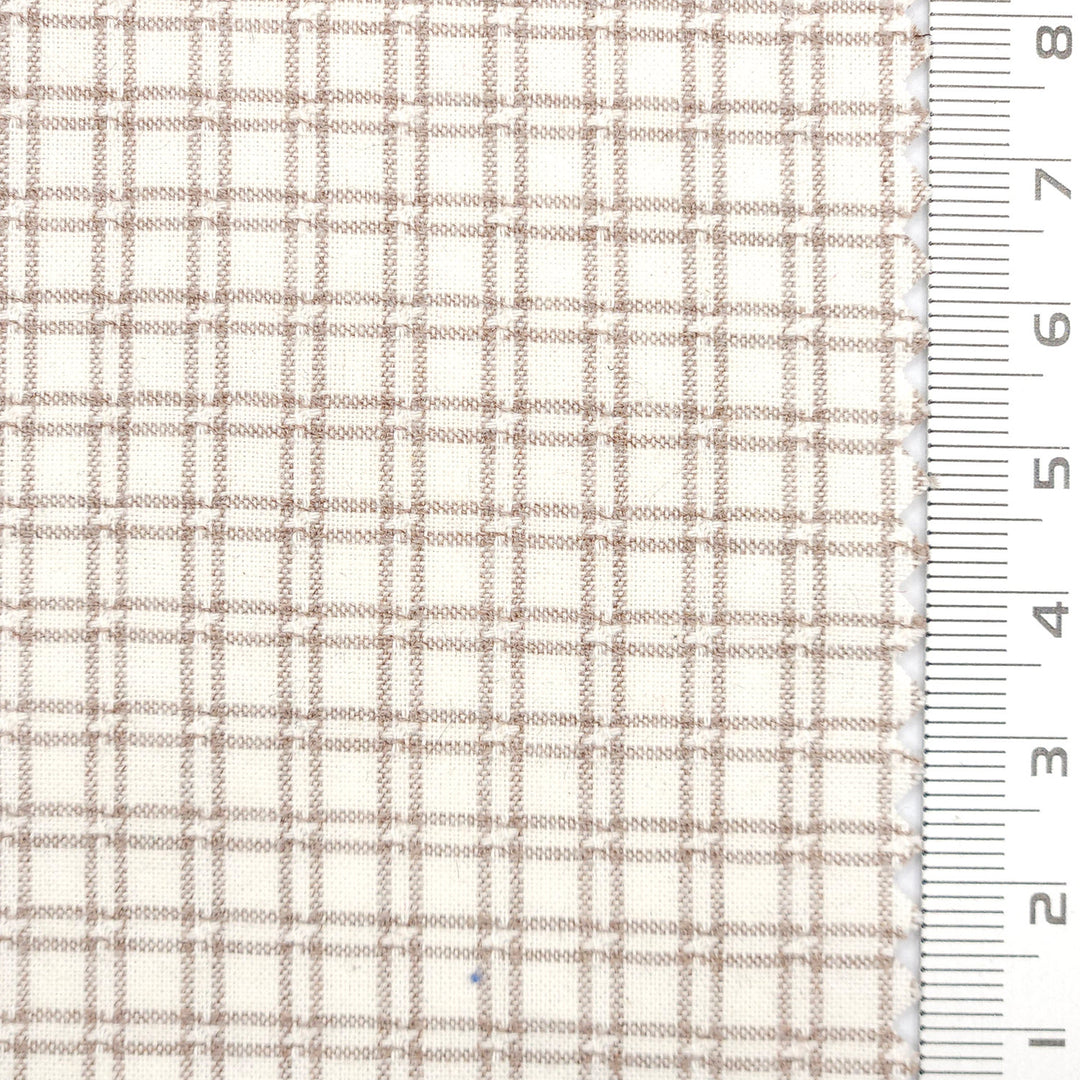 1.Beige-2.Pink-3.Light Blue-4.Black-5.Charocal - Windowpane Check YarnDyed Cotton Woven Fabric - FAB 1760