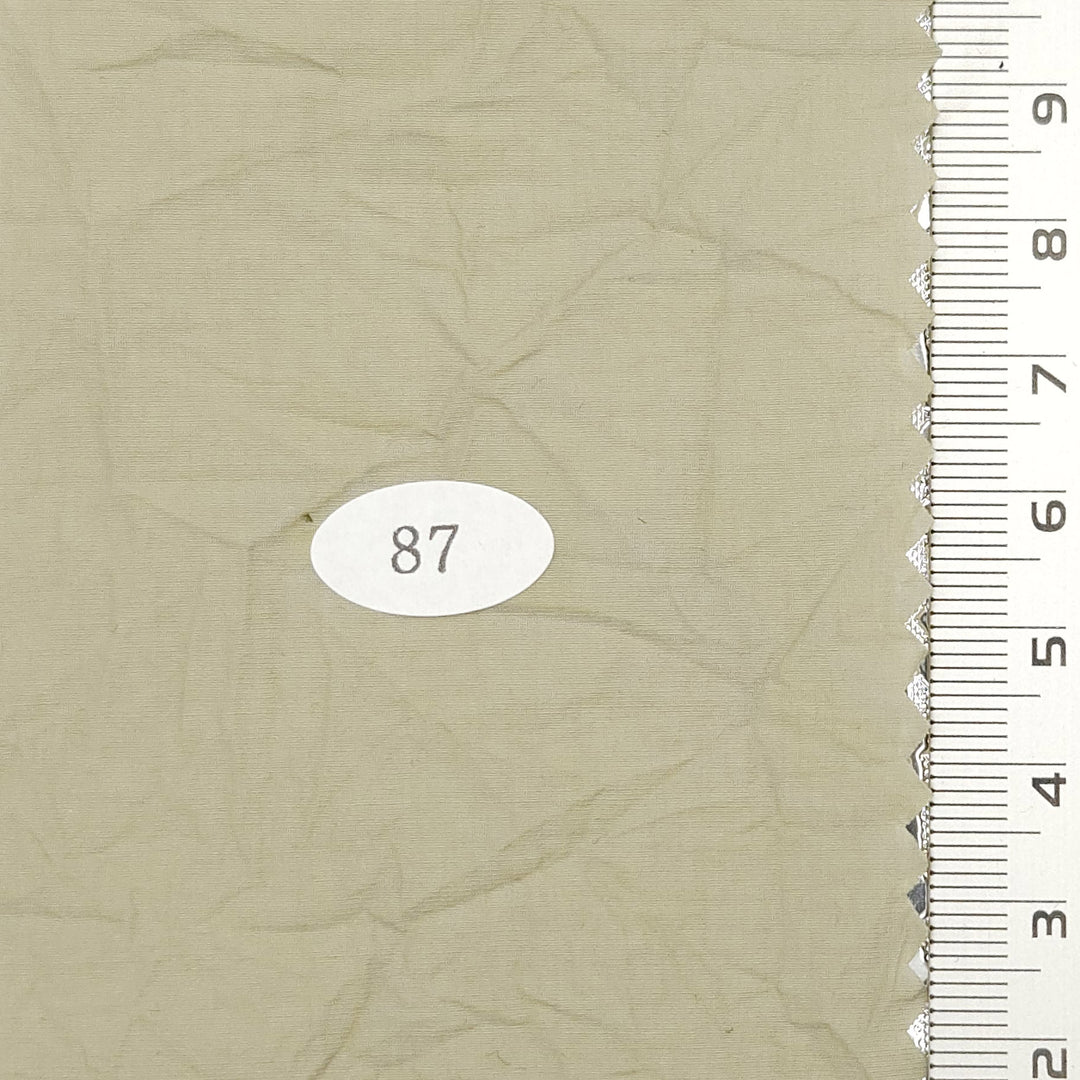 1.Eagle-2.Soft Amber-3.Cashmere-4.Dark Beige-5.Ivory - Solid Wrinkle Recycled Cotton Nylon Woven Fabric - FAB 1704