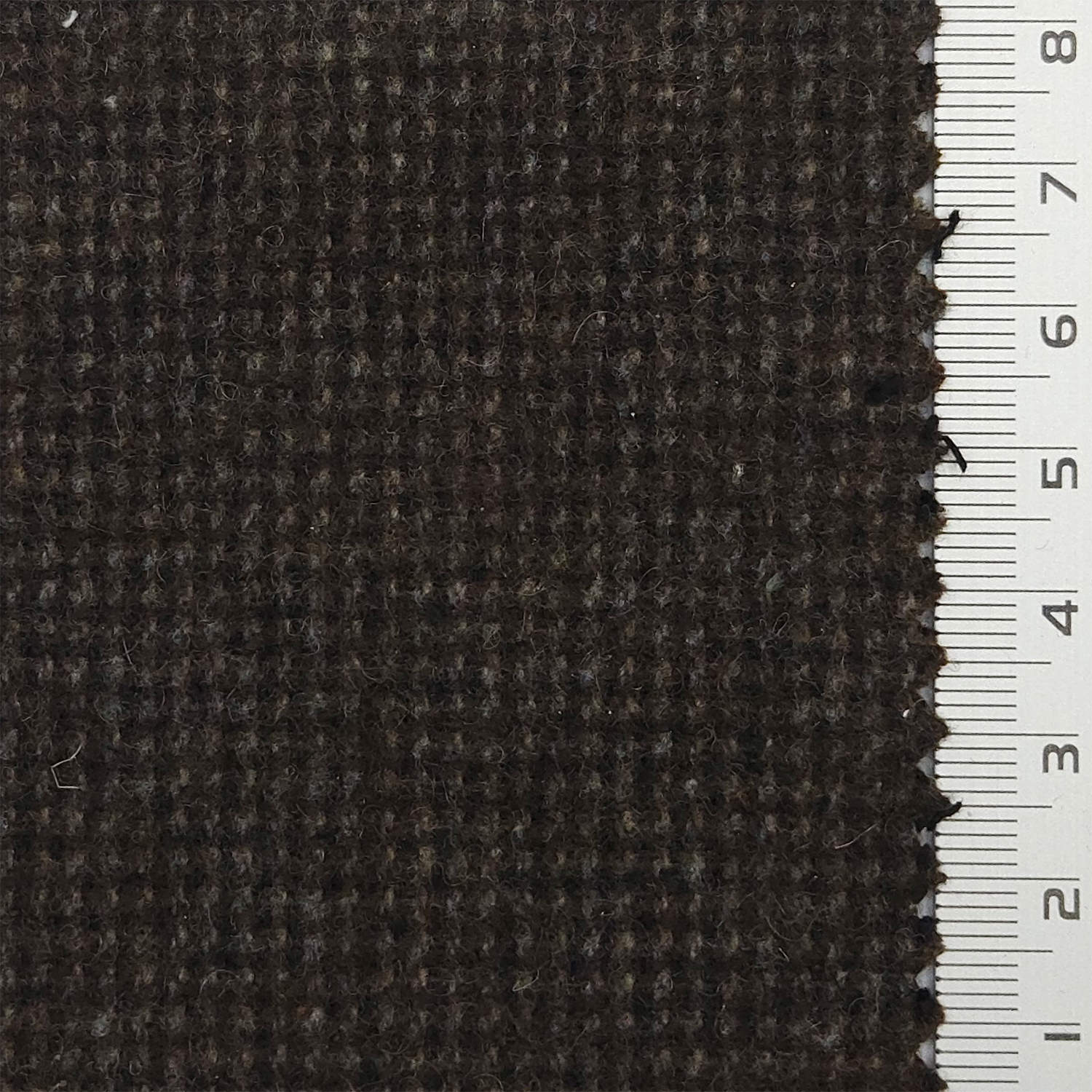 Solid Brushed Tweed Polyester Wool Woven Fabric - FAB 1786 - 1.Brown Charcoal