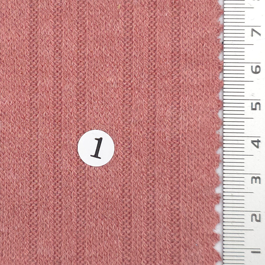 1.Pink Beige-2.Beige-3.Beige-4.Olive-5.Mint Blue - Hairy TR Stripe Irregular Rayon Polyester Knit Fabric - FAB 1818
