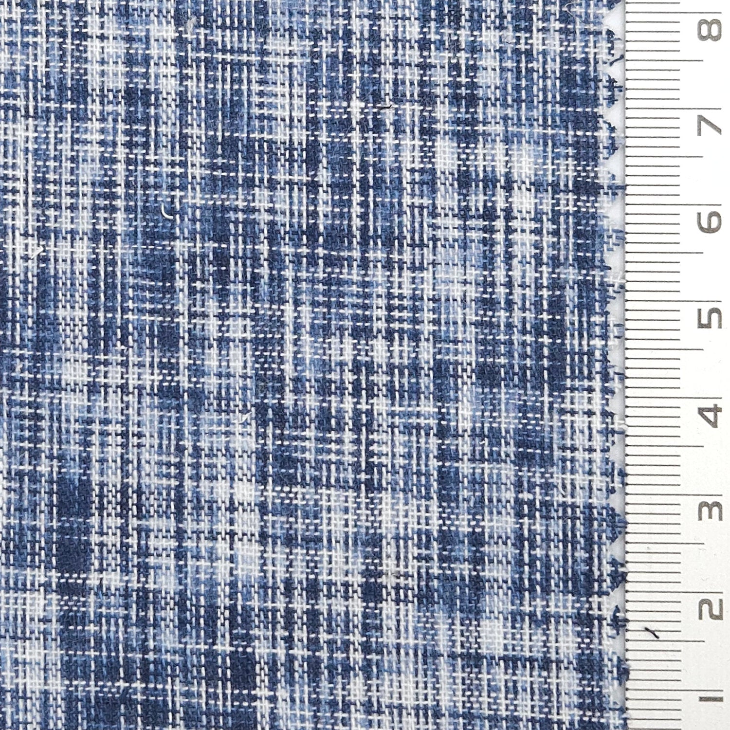 Solid Denim Tweed YarnDyed Cotton Woven Fabric - FAB 1773 - 1.Navy blue and white plaid