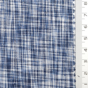 Solid Denim Tweed YarnDyed Cotton Woven Fabric - FAB1773 - Navy blue and white plaid