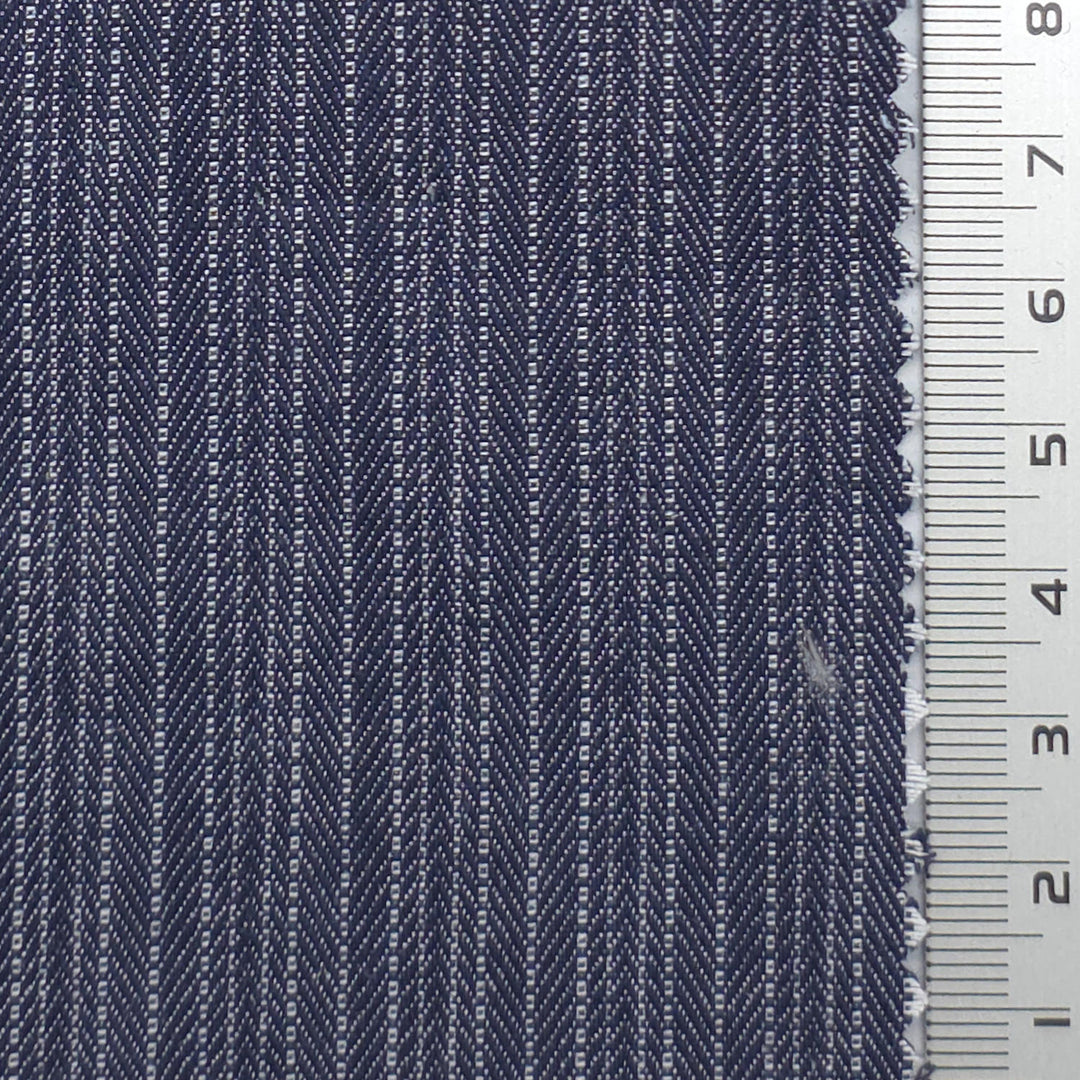 1: Navy Blue-2: Light Blue-3: Off White-4: Black-Swatch - Herringbone Cotton Denim Woven Fabric - FAB 1915