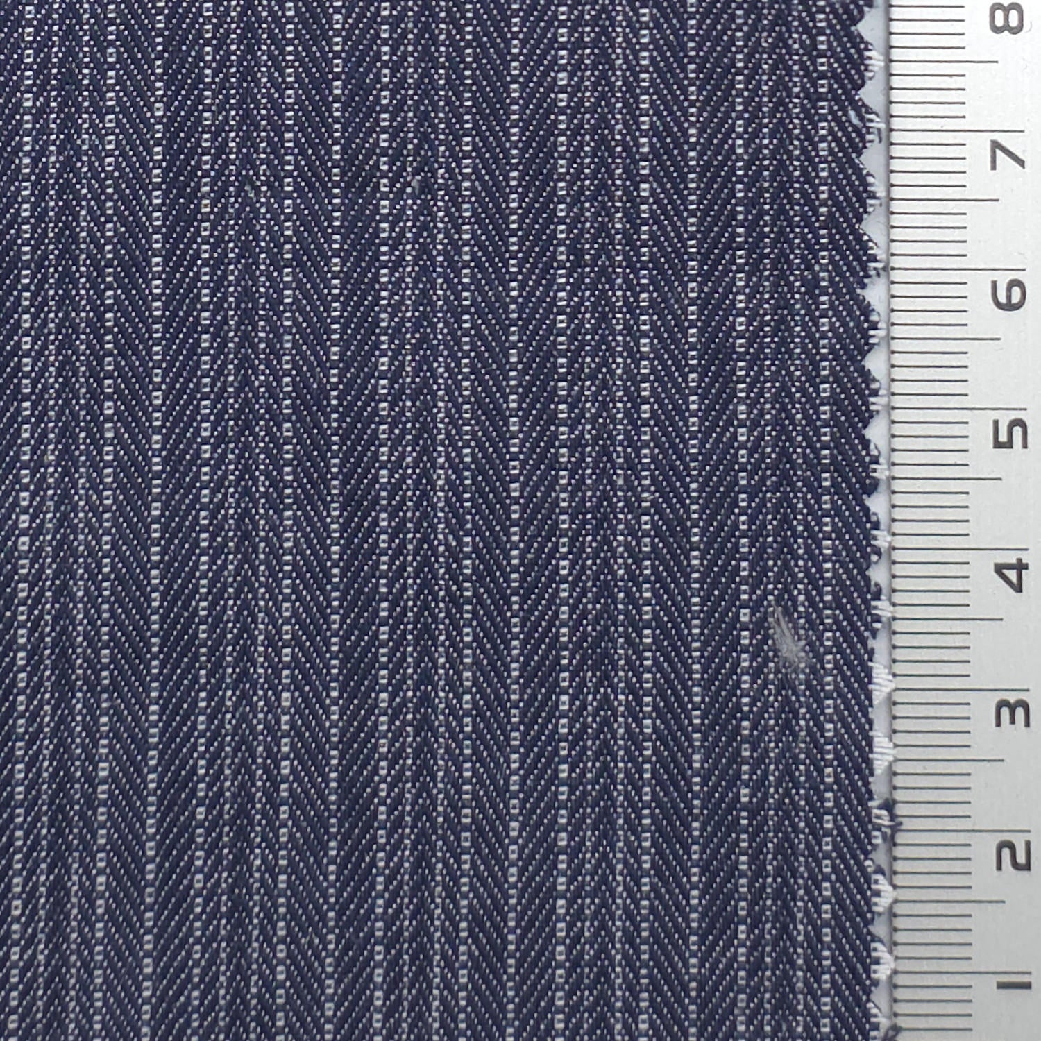 Navy Blue - Herringbone Cotton Denim Woven Fabric - FAB1915