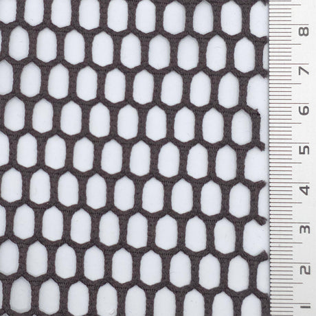 Brown Mesh Honeycomb Poly Knit Fabric - FAB1846