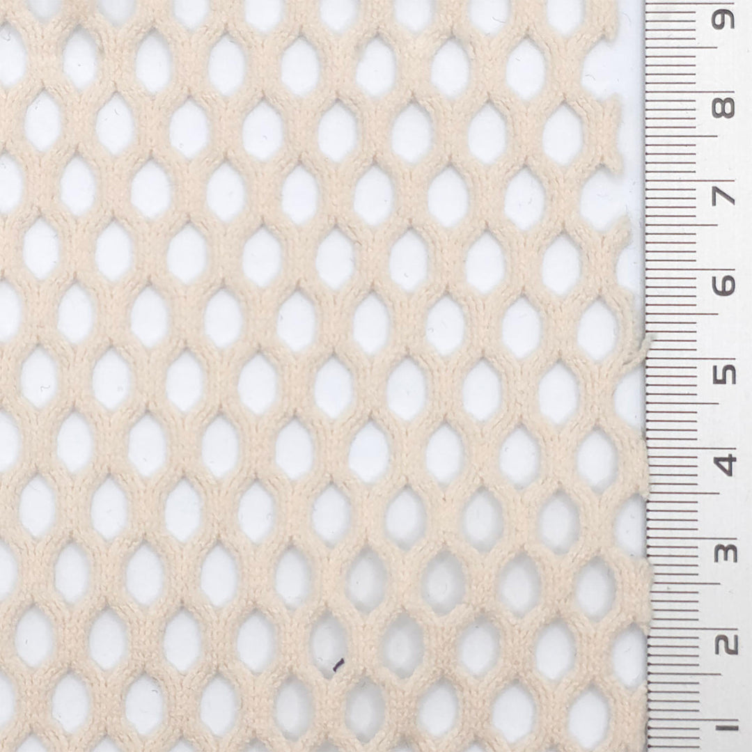 1.Beige-2.Black-3.White-4.Navy-5.Ivory - Structured Mesh Poly Knit Fabric - FAB 1847