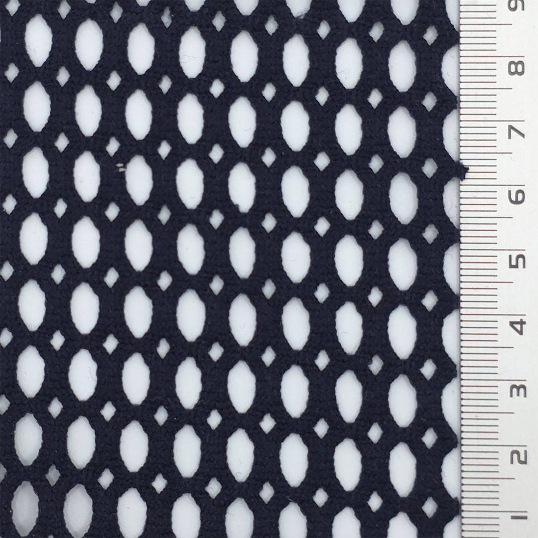 1.Navy-2.White-3.Black-4.Beige-Swatch - Textured Mesh Poly Knit Fabric - FAB 1848