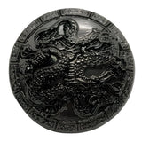 Industrial Gunmetal Shank Button, 15~23mm, Dragon Motif, Multiple Sizes, Apparel & Craft - FBTN283 - Nickel / 15mm-Nickel / 18mm-Nickel / 21mm-Nickel / 23mm-Nickel / 25mm 