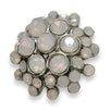 Milky White Faux Opal Button, 18mm, Cluster Shank Button, Silver Setting - FBTN246 - Silver / 18mm 