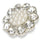 13mm Silver Pearl & Rhinestone Button, Cluster Design, Delicate Accent - FBTN229 - Silver / 13mm 