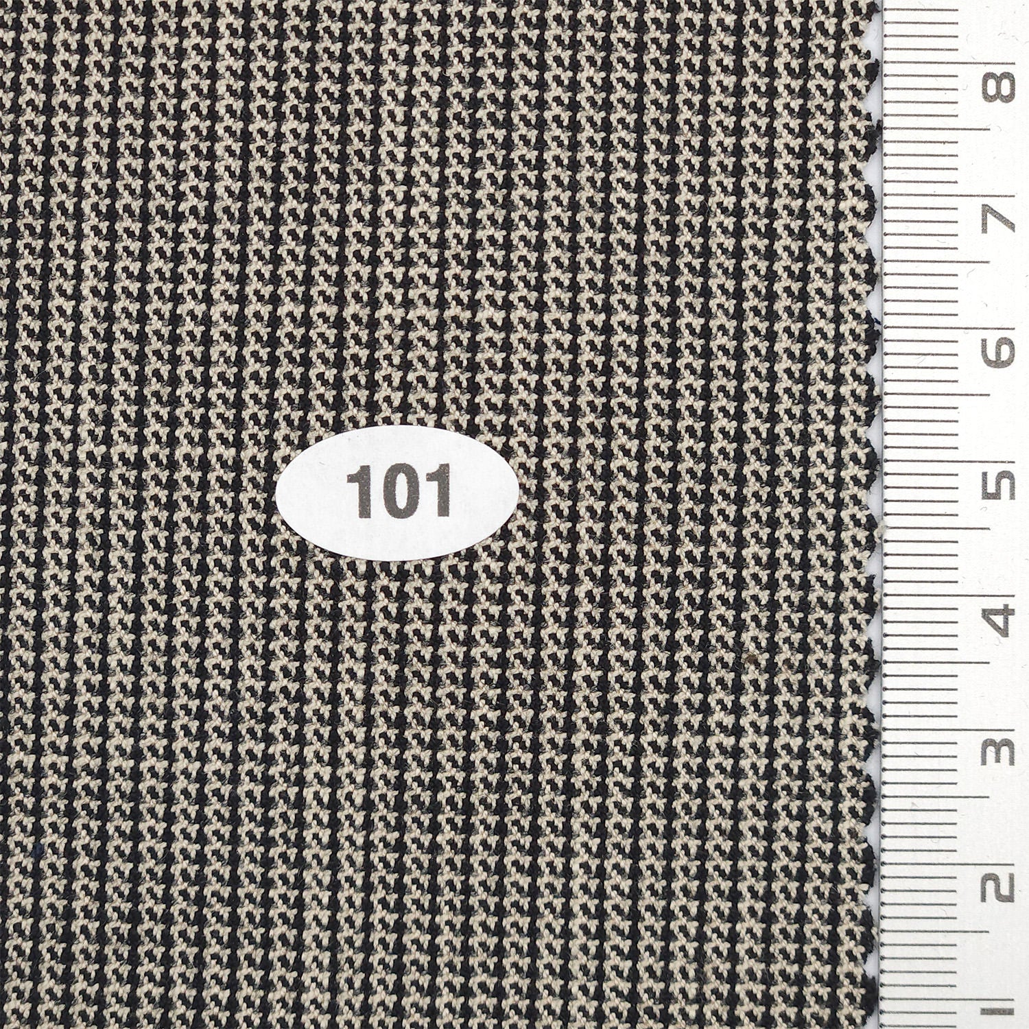 Tiny Houndstooth Polyester Spandex Rayon Woven Fabric - FAB 1752 - 1.Beige
