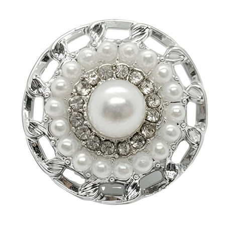 21mm Pearl and Rhinestone Decorative Button