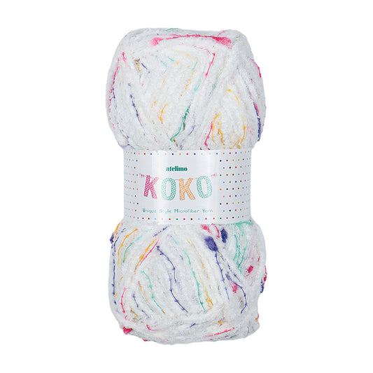 KOKO 100% Polyamide Yarn for Hand Knitting and Crochet 85g/3oz Multi-Colored