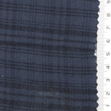 Navy Blue Check Cotton Rayon Woven Fabric - FAB1826