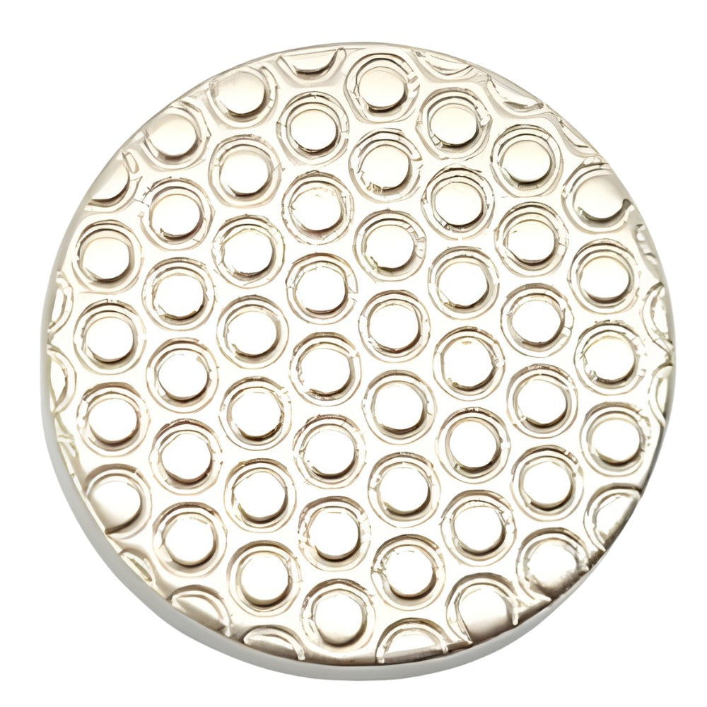 Nickel / 15mm-Nickel / 18mm-Nickel / 21mm-Nickel / 23mm - Nickel Concentric Circle Button, 15~23mm, Cast Metal Shank Button, Semi-Gloss Finish - FBTN265