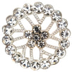 18mm Silver Rhinestone Web Button, Delicate Crystal Design, Subtle Sparkle - FBTN241 - Silver / 18mm 