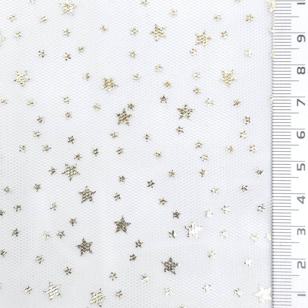 Star Print Poly Knit Fabric - FAB1953 - Beige