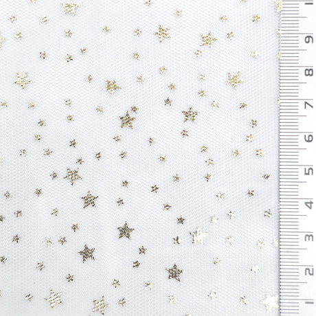 Star Print Poly Knit Fabric - FAB1953 - Beige