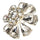 18mm Crystal Flower Button, Clear Rhinestones, Silver Setting, Pear - Shaped Petals - FBTN252 - Silver / 18mm 