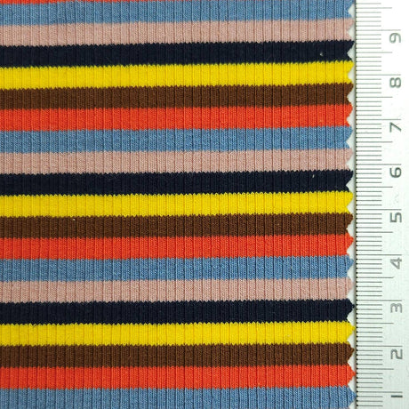 Stripe Rib YarnDyed Spandex Cotton Knit Fabric | FAB1590 | FAB1590-1, FAB1590-2, FAB1590-3, FAB1590-4 by Fabricis.com #